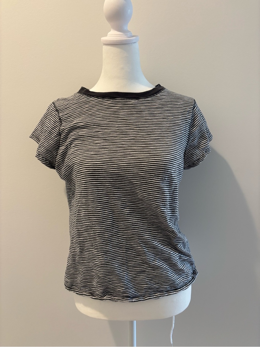 Black and White striped fitted tee